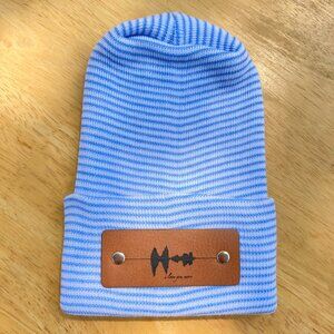 I Love You More Soundwave Newborn Baby Beanie - Blue - Not Custom